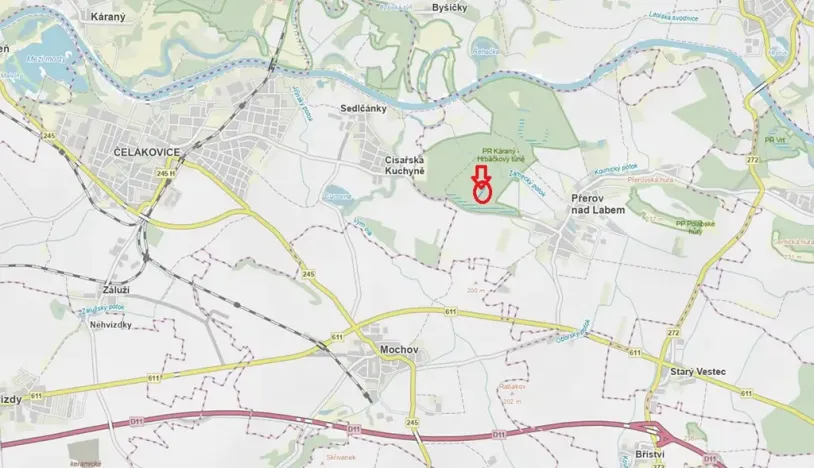 Prodej lesa, Přerov nad Labem, 2268 m2