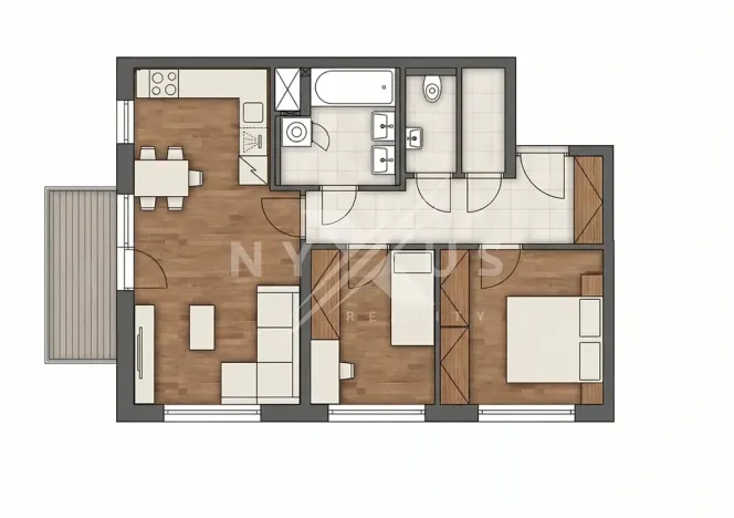 Pronájem bytu 3+kk, Praha - Hlubočepy, Fabiánové, 64 m2