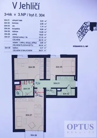 Pronájem bytu 3+kk, Praha - Krč, V jehličí, 84 m2