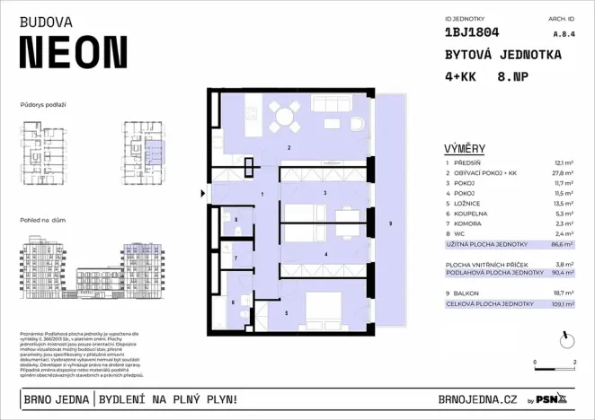 Prodej bytu 4+kk, Brno, Plynárenská, 87 m2