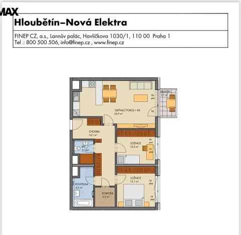 Pronájem bytu 3+kk, Praha - Hloubětín, U Elektry, 80 m2