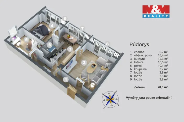 Prodej bytu 3+1, Most, M. G. Dobnera, 63 m2
