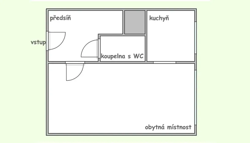 Pronájem bytu 1+1, Praha - Chodov, Brodského, 37 m2