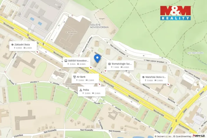 Pronájem bytu 2+kk, Praha - Braník, Novodvorská, 40 m2