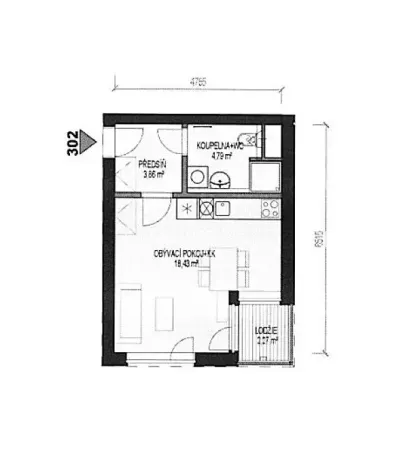 Pronájem bytu 1+kk, Praha - Uhříněves, Oty Bubeníčka, 31 m2