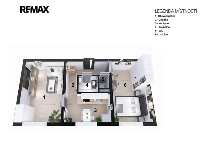 Prodej bytu 2+1, Pardubice, Benešovo náměstí, 52 m2