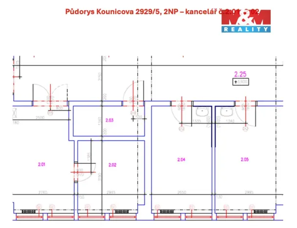 Pronájem kanceláře, Ostrava - Moravská Ostrava, Kounicova, 17 m2