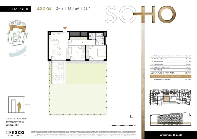 Prodej bytu 3+kk, Praha - Holešovice, Jankovcova, 83 m2
