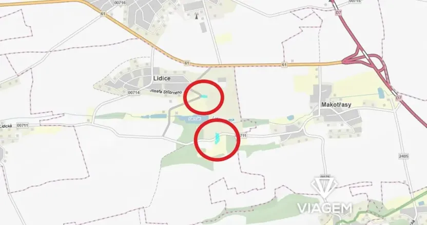 Prodej podílu pozemku, Lidice, 830 m2