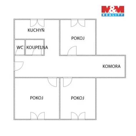 Prodej bytu 3+1, Most, Kpt. Jaroše, 62 m2