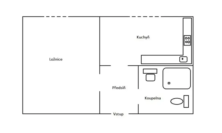 Pronájem bytu 1+1, Teplice, Ruská, 27 m2