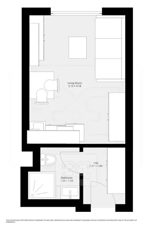 Pronájem bytu 1+kk, Praha - Vršovice, Kubánské náměstí, 19 m2