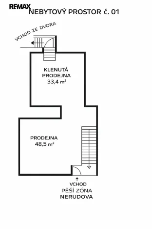 Pronájem obchodního prostoru, Písek, Nerudova, 82 m2