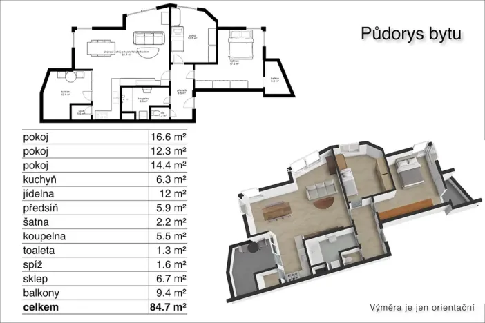 Prodej bytu 3+1, Český Krumlov, Jasmínová, 85 m2