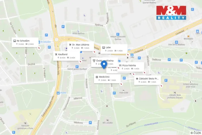 Pronájem bytu 2+kk, Praha - Modřany, Krouzova, 53 m2