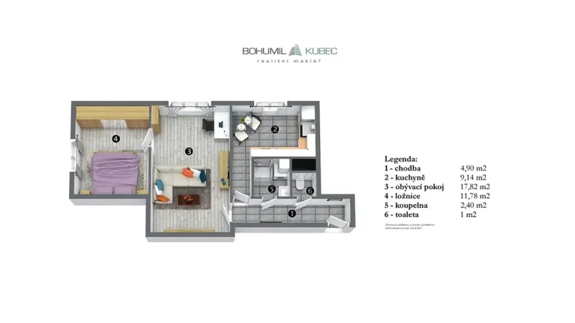 Prodej bytu 2+1, Pacov, Jana Vojny, 49 m2