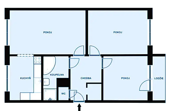 Pronájem bytu 3+1, Šumperk, Gagarinova, 83 m2