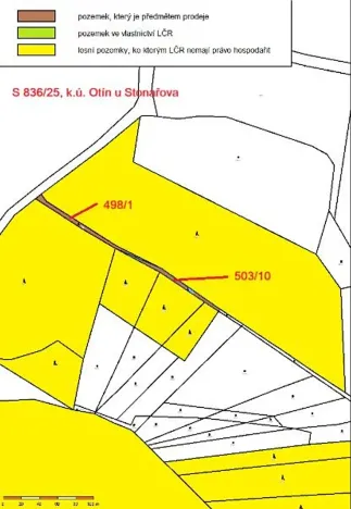 Prodej lesa, Otín, 928 m2
