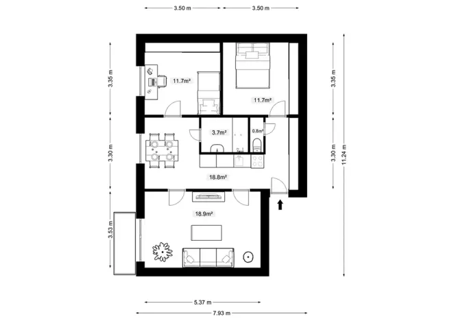 Prodej bytu 3+1, Zlín, Fabiánka II, 73 m2