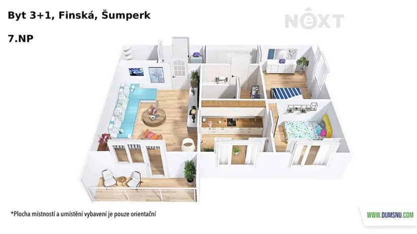 Prodej bytu 3+1, Šumperk, Finská, 64 m2