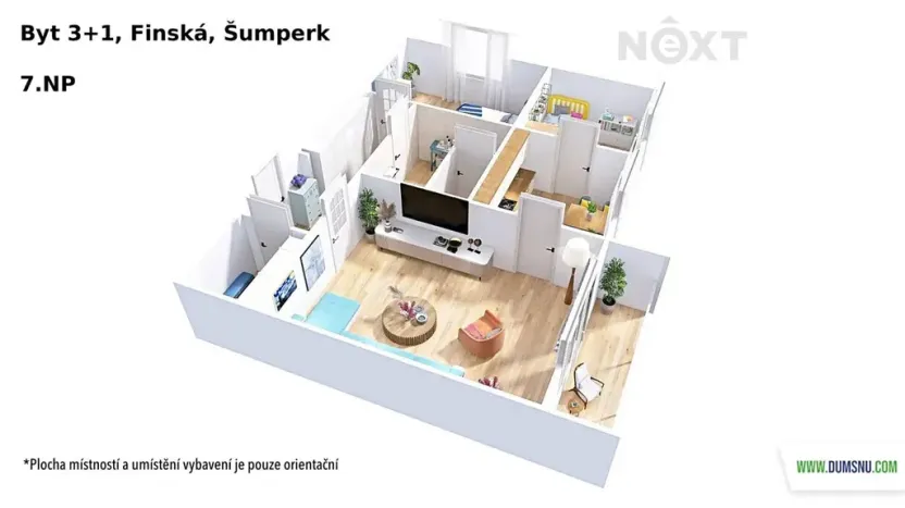 Prodej bytu 3+1, Šumperk, Finská, 64 m2