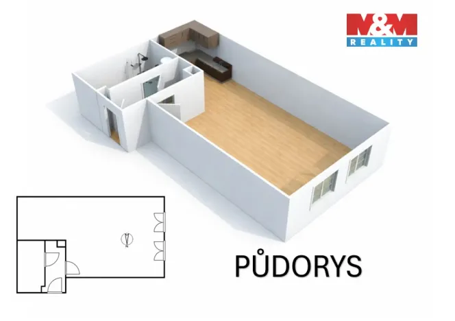 Pronájem bytu 1+kk, Kolín - Kolín I, Karlova, 25 m2