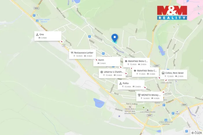 Prodej pozemku pro bydlení, Cvikov, Smetanova, 1225 m2