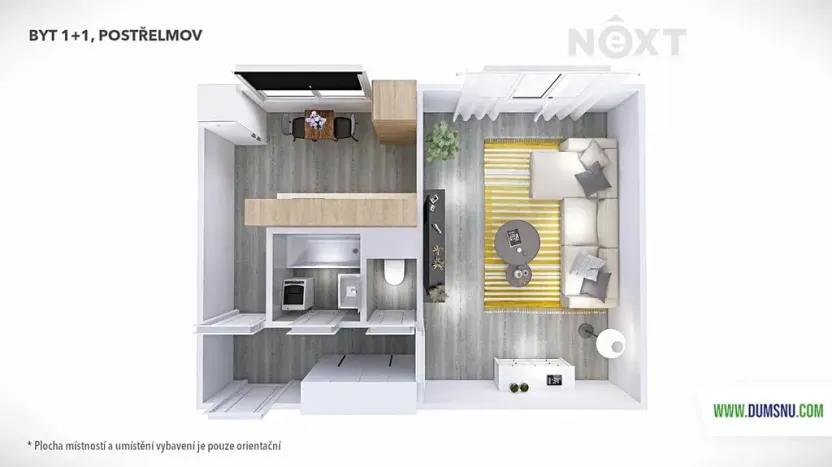 Pronájem bytu 1+1, Postřelmov, Nová, 32 m2