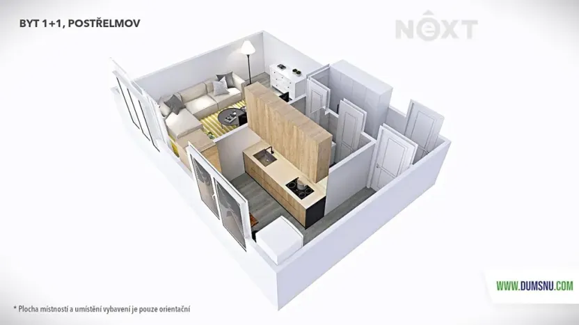 Pronájem bytu 1+1, Postřelmov, Nová, 32 m2