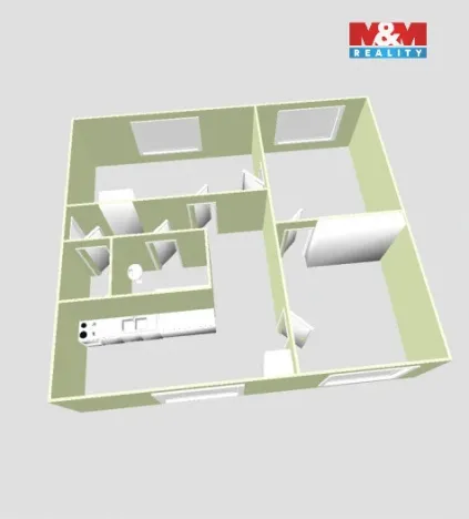 Pronájem bytu 3+1, Kladno - Kročehlavy, Otevřená, 68 m2