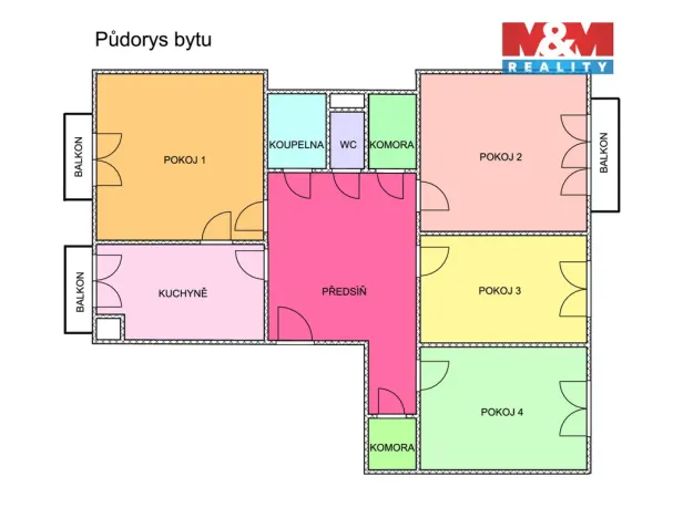 Prodej bytu 4+1, Ostrava, Komenského, 88 m2