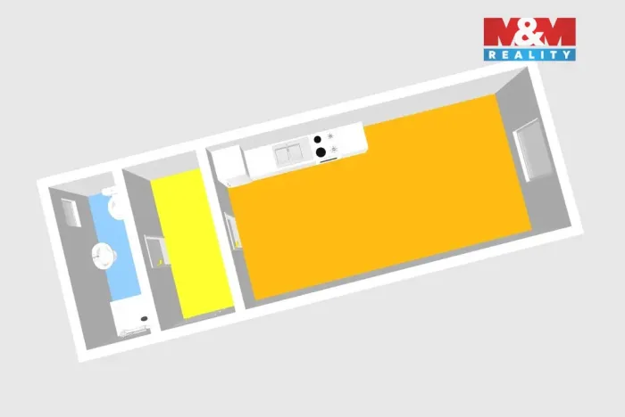 Pronájem bytu 1+kk, Ronov nad Doubravou, Zámecká, 31 m2