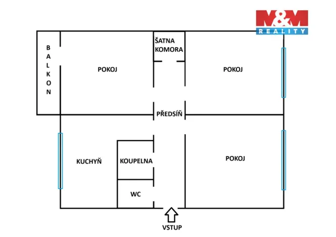 Prodej bytu 3+1, Orlová - Lutyně, Masarykova třída, 78 m2