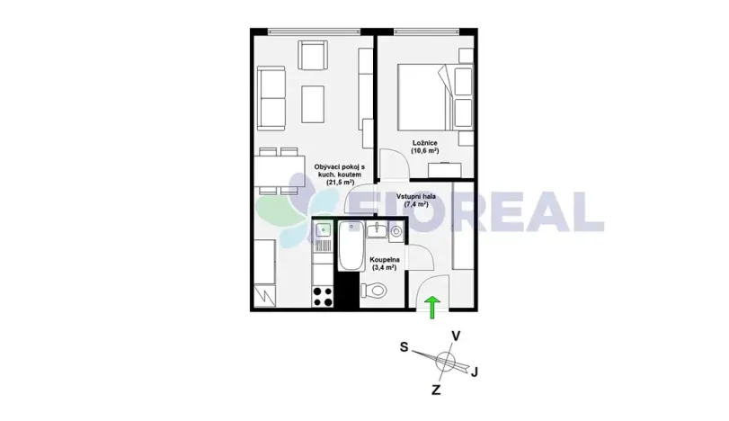 Prodej bytu 2+kk, Praha - Stodůlky, Amforová, 43 m2