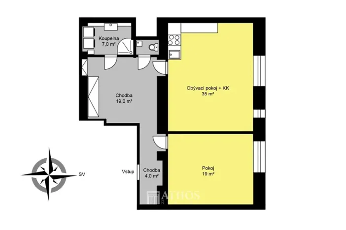 Pronájem bytu 2+kk, Brno, Veveří, 87 m2