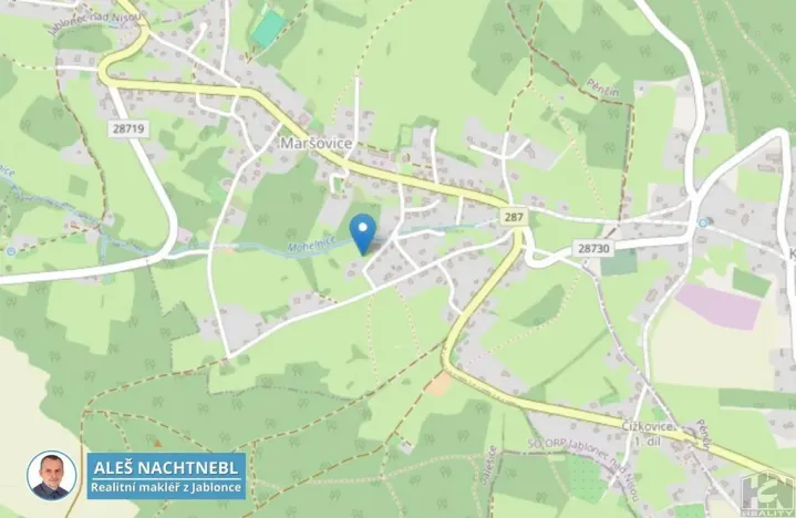 Prodej pozemku, Maršovice, 1125 m2