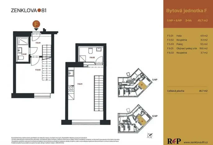 Prodej bytu 2+kk, Praha - Libeň, Zenklova, 48 m2