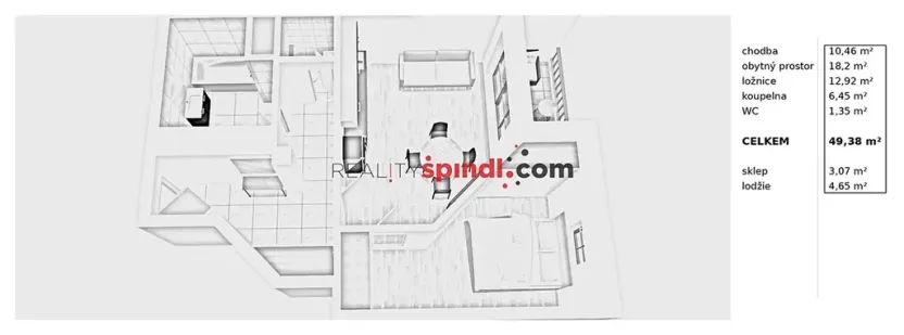 Prodej bytu 2+kk, Špindlerův Mlýn, 49 m2