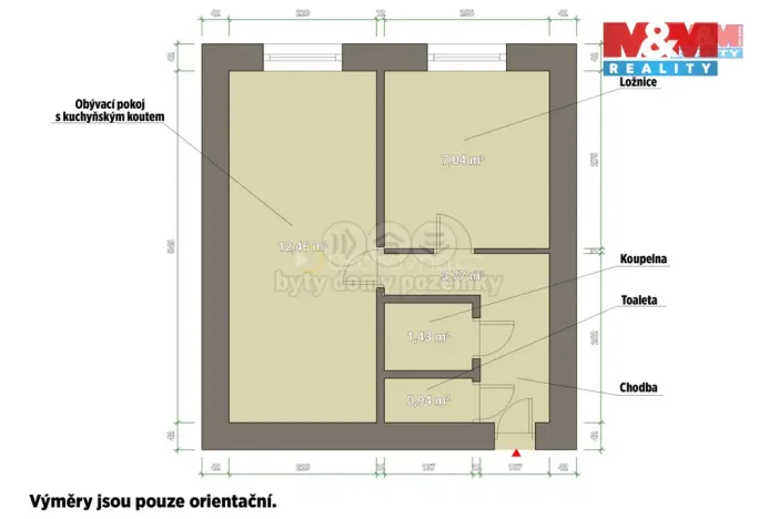 Prodej bytu 2+kk, Kladno, Čs. armády, 40 m2
