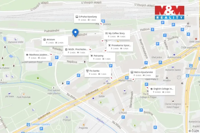 Pronájem bytu 3+kk, Praha - Vysočany, Podnádražní, 72 m2