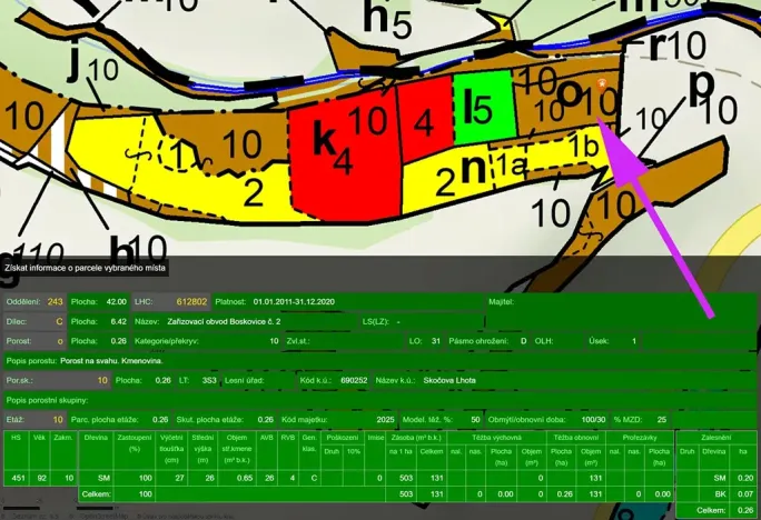Prodej lesa, Malá Roudka, 2625 m2