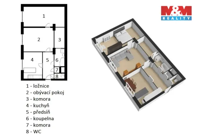 Pronájem bytu 2+1, Hostinné, Horská, 54 m2