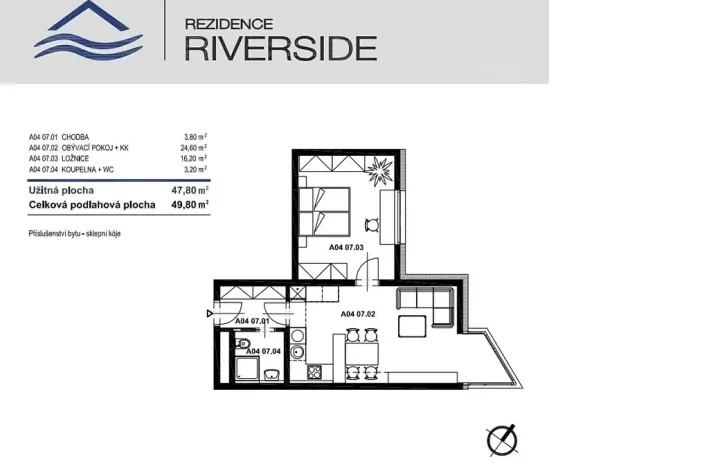 Pronájem bytu 2+kk, Brno, Poříčí, 50 m2