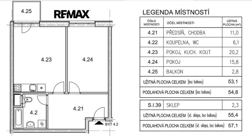 Pronájem bytu 2+kk, Kladno, Jaroslava Holečka, 53 m2