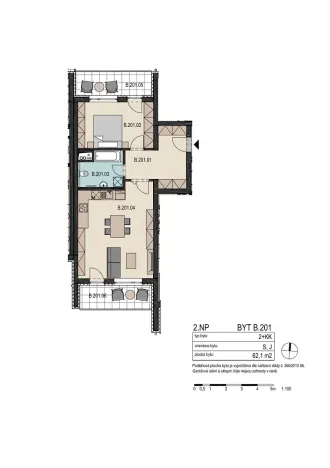 Pronájem bytu 2+kk, Praha - Dolní Chabry, Do rybníčků, 62 m2