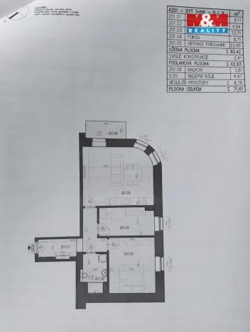 Pronájem bytu 3+kk, Čáslav - Čáslav-Nové Město, Pražská, 62 m2