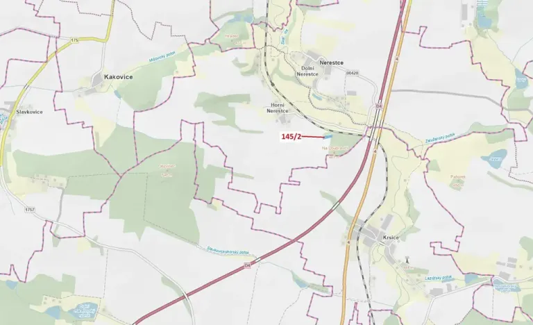 Dražba pozemku, Nerestce, 2436 m2