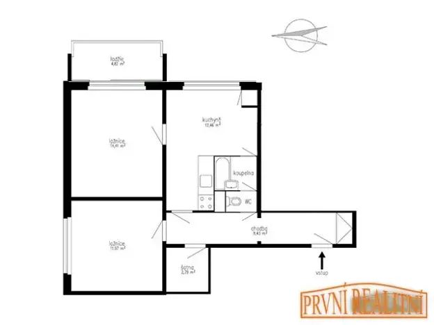 Pronájem bytu 2+1, Uherský Brod, Za Humny, 55 m2