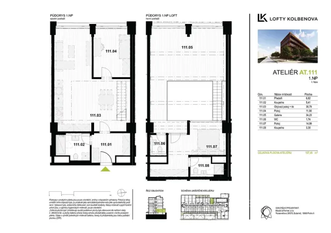 Prodej bytu 4+kk, Praha - Vysočany, Kolbenova, 117 m2