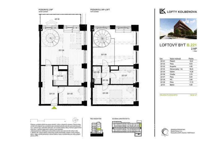 Prodej bytu 4+kk, Praha - Vysočany, Kolbenova, 111 m2